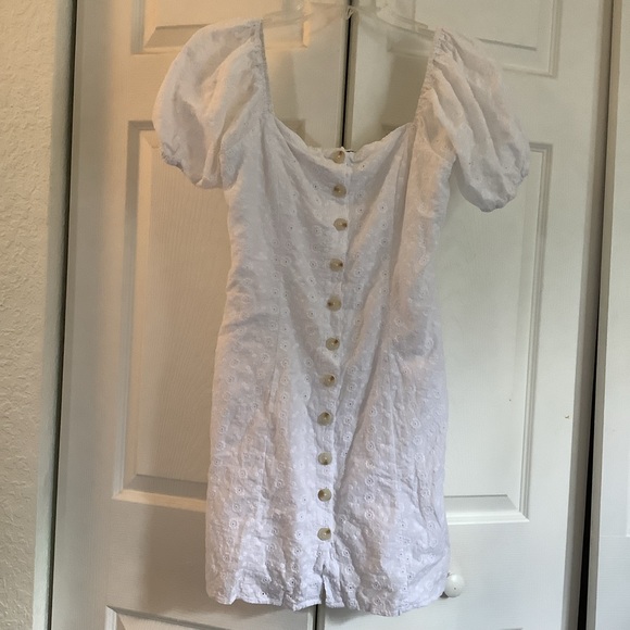 Lulu’s Sweet Sonata White Eyelet Mini Dress. Size S. - Picture 3 of 8
